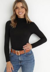 Czarny Golf Dere. Czarne golfy damskie Born2be, xs, z aplikacjami, bez ramiączek. Za 14.99 zł.