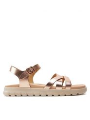 Geox Sandały J Sandal Soleima Gir J45GSA 000CF C7018 D Różowe złoto. Czerwone sandały dziewczęce Geox, ze skóry, bez obcasa, bez zapięcia. Za 329.99 zł.