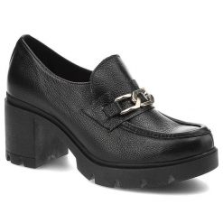 Półbuty damskie Lemar, naturalna skóra licowawsuwane i z profilowaną wkładką, czarny/zł, 20115-T. Czarne półbuty damskie Lemar, z aplikacjami, ze skóry, bez obcasa, na obcasie, bez zapięcia. Za 269.00 zł.