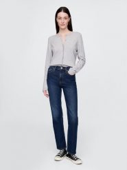 GAP Dżinsy - Straight fit - w kolorze granatowym rozmiar: W29. Niebieskie jeansy damskie GAP, z podwyższonym stanem. Za 164.95 zł.