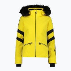 Kurtka narciarska damska CMP 35W0246 Zip Hood Synthetic Fur. Żółte kurtki damskie CMP, na zimę, z aplikacjami, z elastanu, bez kaptura. Za 1,249.00 zł.