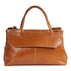 Torebka skórzana damska kuferek DAN-A T146 camel. Brązowe kuferki damskie DAN-A, ze skóry, bez dodatków. Za 299.99 zł.