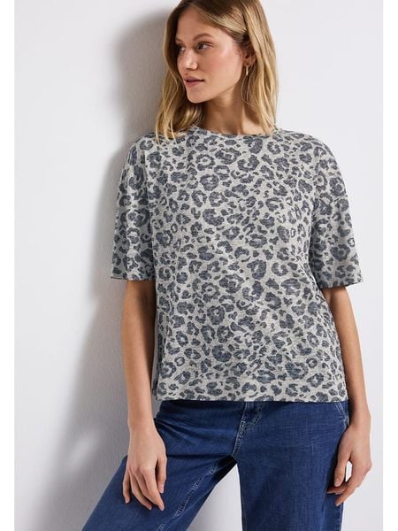 Street One Koszulka w kolorze szarym rozmiar: 38. Szare koszulki damskie Street One, bez wzorów, bez kołnierzyka, bez ramiączek. Za 61.46 zł.