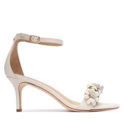 Sandały LAUREN RALPH LAUREN. Białe sandały damskie Lauren Ralph Lauren, bez wzorów, bez obcasa, na szpilce, bez zapięcia. Za 819.99 zł.