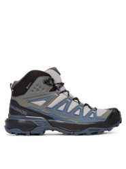 Salomon Trekkingi X Ultra 360 Mid GTX L45390700 Szary. Szare obuwie trekkingowe damskie Salomon, ze skóry, bez zapięcia. Za 709.99 zł.