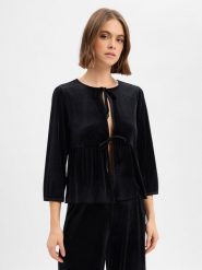 More & More Aksamitna kurtka damska Kobiety czarny jednolity, 46. Czarne kurtki damskie More & More, bez wzorów, bez kaptura. Za 339.95 zł.