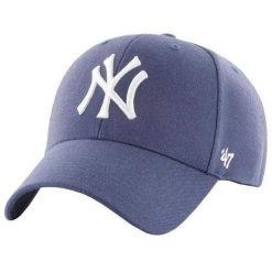 Czapka Z Daszkiem MLB New York Yankees. Niebieskie czapki z daszkiem damskie 47 Brand, bez wzorów, z materiału. Za 109.99 zł.