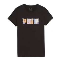 Koszulka damska PUMA ESS+ Graphic Tee. Bluzki damskie Puma, xs, bez wzorów, bez kołnierzyka, bez ramiączek. Za 86.99 zł.