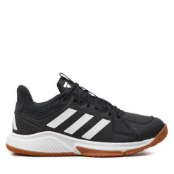 Buty halowe adidas. Czarne obuwie sportowe casual damskie Adidas, bez zapięcia. Za 219.99 zł.