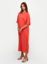 Kaffe Sukienka codzienna Edna 10507351 Czerwony Loose Fit. Czerwone sukienki damskie Kaffe, bez wzorów, z bawełny, bez ramiączek. Za 119.99 zł.