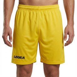 Szorty do biegania Portland żółte. Żółte spodenki sportowe damskie LEGEA, m, bez wzorów, z bawełny, do biegania. Za 64.00 zł.