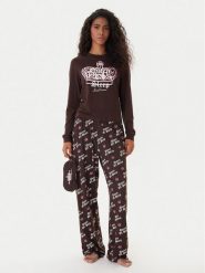 Juicy Couture Piżama JCLPJ225502 Brązowy Regular Fit. Brązowe piżamy damskie Juicy Couture, bez wzorów, z syntetyku, bez ramiączek. Za 289.99 zł.