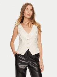 Guess Kamizelka W4BH88 WF8P0 Beżowy Regular Fit. Brązowe kamizelki damskie Guess, s, z aplikacjami, ze skóry, bez kaptura. Za 339.99 zł.