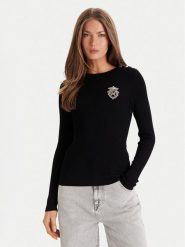 Morgan Sweter 252-MRAYU Czarny Slim Fit. Czarne swetry klasyczne damskie Morgan, xl, z syntetyku, bez kołnierzyka. Za 249.99 zł.
