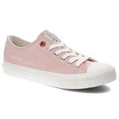 Różowe Trampki Cross Jeans Damskie Modne Obuwie. Czerwone trampki damskie Cross Jeans, z aplikacjami, z jeansu, bez zapięcia. Za 139.00 zł.