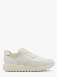 Białe sportowe półbuty z platynową wstawką na pięcie PATTY. Białe obuwie sportowe casual damskie RKO, ze skóry. Za 449.99 zł.