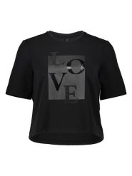 ONLY Koszulka w kolorze czarnym rozmiar: XS. Czarne bluzki damskie Only, xs, bez wzorów, bez kołnierzyka, bez ramiączek. Za 82.99 zł.