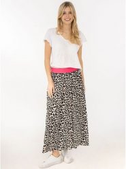 Zwillingsherz Spódnica "Leo Forever" w kolorze kremowym rozmiar: L/XL. Brązowe spódnice damskie Zwillingsherz, na co dzień, l, bez wzorów, z wiskozy, maxi. Za 104.99 zł.