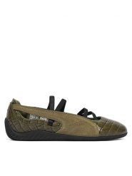 Puma Baleriny Speedcat Ballet 407680 Khaki. Brązowe balerinki damskie Puma, bez wzorów, z lakierowanej skóry. Za 399.99 zł.
