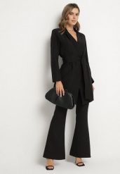 Czarna Marynarka Sukienkowa z Paskiem i Usztywnionymi Ramionami Etinella. Czarne marynarki i żakiety damskie Born2be, l, bez wzorów, z jeansu, klasyczne. Za 119.99 zł.