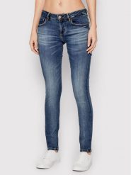 Guess Jeansy Annette W2YA99 D4Q02 Niebieski Skinny Fit. Niebieskie rurki damskie Guess, z aplikacjami, z bawełny. Za 289.99 zł.