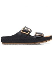 Clarks Klapki "Brookleigh Sun" w kolorze czarnym rozmiar: 38. Czarne klapki damskie Clarks, bez wzorów, z otwartym noskiem, bez obcasa, bez zapięcia. Za 241.56 zł.