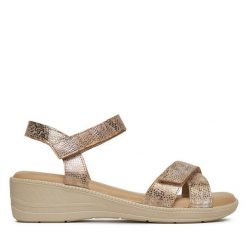 Sandały Go Soft. Brązowe sandały damskie GO SOFT, bez wzorów, bez obcasa, na płaskiej podeszwie, bez zapięcia. Za 135.99 zł.