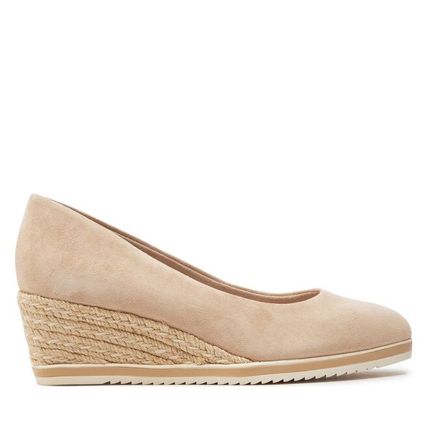 Espadryle Tamaris. Brązowe espadryle damskie Tamaris, bez wzorów, bez obcasa. Za 359.99 zł.