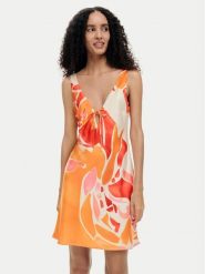 Desigual Sukienka letnia Delilah 26SWVW44 Pomarańczowy Regular Fit. Brązowe sukienki damskie Desigual, bez wzorów, z syntetyku, bez ramiączek. Za 489.99 zł.