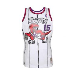 Koszulka do koszykówki Mitchell & Ness Toronto Raptors Vince Carter Biały. Białe koszulki damskie Mitchell & Ness, bez wzorów, bez kołnierzyka, bez ramiączek. Za 509.00 zł.