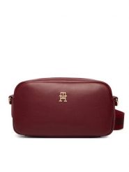 Tommy Hilfiger Torebka Th Essential Camera Bag AW0AW18370 Bordowy. Czerwone listonoszki damskie Tommy Hilfiger, bez wzorów, ze skóry, bez dodatków. Za 409.99 zł.