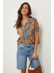 Le Monde du Lin Lniana bluzka w kolorze jasnobrązowym rozmiar: 34/36. Brązowe bluzki damskie Le Monde du Lin, bez wzorów, ze lnu, klasyczne, bez kołnierzyka, bez ramiączek. Za 140.95 zł.