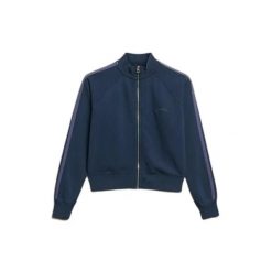 Damska bluza dresowa zapinana na zamek Superdry Essential Logo. Niebieskie bluzy damskie Superdry, s, bez wzorów, z dresówki, bez kaptura. Za 324.50 zł.