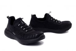 RIEKER M5058-00 black, półbuty damskie. Czarne półbuty damskie Rieker, bez wzorów, bez obcasa, bez zapięcia. Za 339.90 zł.