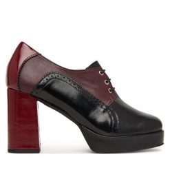 Półbuty Fly London. Czerwone czółenka damskie Fly London, bez wzorów, bez obcasa, na obcasie. Za 939.99 zł.
