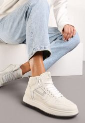 Beżowo-Szare Sneakersy Maeramia. Brązowe obuwie sportowe damskie Renee, z dżerseju, bez zapięcia. Za 44.99 zł.