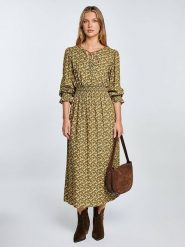 BIG STAR Sukienka w kolorze khaki rozmiar: XL. Brązowe sukienki damskie Big Star, bez wzorów, z wiskozy, retro, bez ramiączek. Za 144.99 zł.