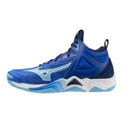 Buty halowe Mizuno Wave Momnetum Mid. Białe obuwie sportowe damskie Mizuno, bez zapięcia, do biegania, mizuno wave. W wyprzedaży za 559.50 zł.