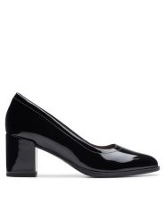 Clarks Czółenka Freva 55 Court 26174873 Czarny. Czarne czółenka damskie Clarks, bez wzorów, z lakierowanej skóry, bez obcasa. Za 449.99 zł.