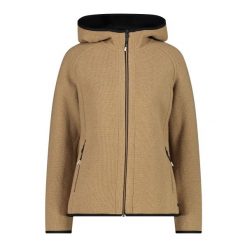 Kurtka z kapturem z recyklingowanej wełny damska CMP. Brązowe kurtki damskie CMP, bez wzorów, z wełny, z kapturem. Za 670.00 zł.