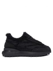 D.A.T.E. Sneakersy Athleta Shearling W431-AT-TD Czarny. Czarne obuwie sportowe damskie D.A.T.E., ze skóry, bez zapięcia. Za 1,159.00 zł.