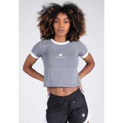 New Orleans Cropped Koszulka - Szary. Szare bluzki damskie GORILLA WEAR, m, bez wzorów, bez kołnierzyka, bez ramiączek. Za 110.00 zł.