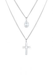 Elli Damski wisiorek krzyżowy Trend Wiara z kryształami cyrkonii w srebrze próby 925 Sterling Silver Naszyjniki 1 ct. Szare naszyjniki damskie Elli, z cyrkonią, srebrne. Za 378.99 zł.