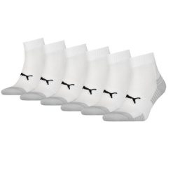 Skarpety Puma Sport Quarter z amortyzacją, 6 szt., białe. Białe skarpetki damskie Puma, bez wzorów, z elastanu. Za 162.99 zł.