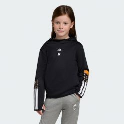 Bluza Z Kapturem Adidas Minecraft Training 3 Stripes. Czarne bluzy damskie Adidas, bez wzorów, z kapturem. Za 199.00 zł.