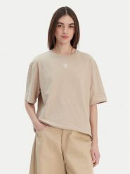 Adidas T-Shirt Essentials Boyfriend KD1368 Beżowy Oversize. Brązowe t-shirty damskie Adidas, s, bez wzorów, z bawełny, bez kołnierzyka. Za 109.99 zł.