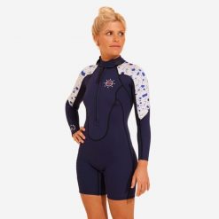Krótka pianka damska Ocean Step z neoprenu 3/2 mm długi rękaw. Fioletowe kombinezony damskie ANFIBI, l, bez wzorów, z materiału, bez kołnierzyka, bez ramiączek, długie. Za 529.99 zł.