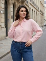 Koszula z domieszką lnu Plus size - różowy. Czerwone koszule damskie Sinsay, plus size, bez wzorów, bez kołnierzyka, plus size, bez ramiączek. W wyprzedaży za 25.99 zł.