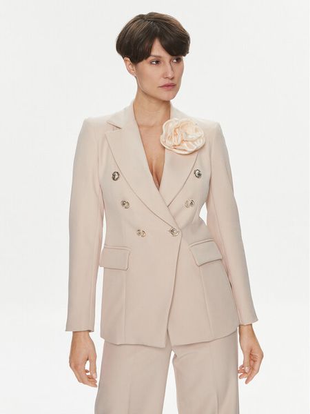 Maryley Marynarka 24EB139/M13/43GE Beżowy Regular Fit. Brązowe marynarki i żakiety damskie Maryley, m, bez wzorów, z syntetyku. Za 309.99 zł.