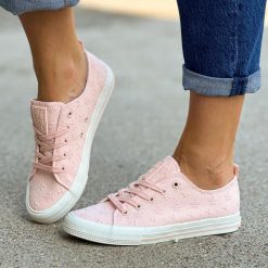 Nude tenisówki damskie Big Star Ll274224. Obuwie sportowe damskie Big Star, z koronki, bez zapięcia, tenisowe. Za 119.80 zł.